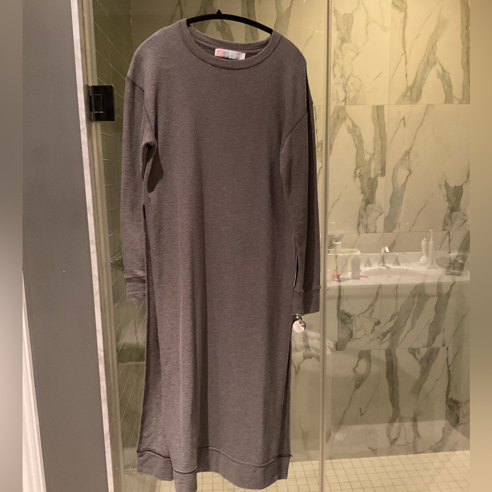 Free People FP Beach Gray Sweater dress with slits oversized